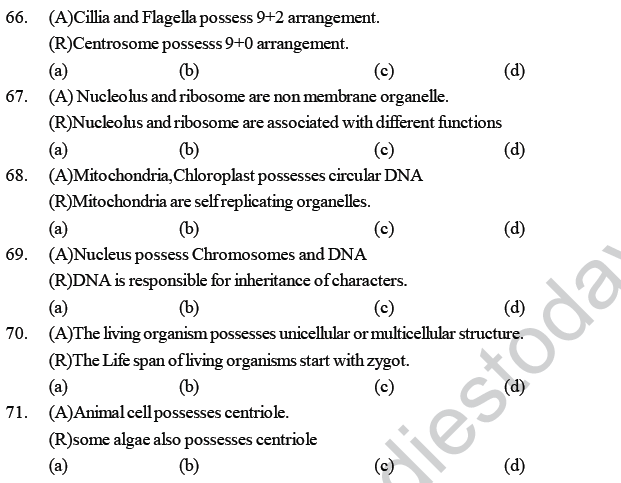 NEET UG Biology Cell structure MCQs-2