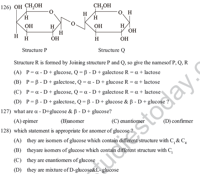 NEET UG Chemistry Biomolecule MCQs-6