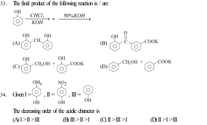 NEET UG Chemistry Organic Compounds Containing Oxygen MCQs-7