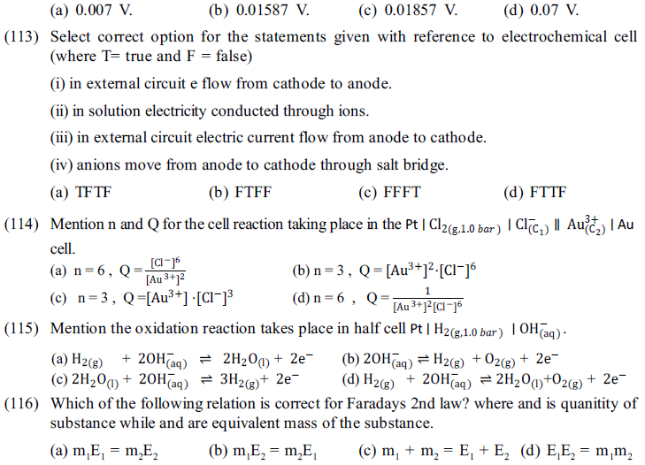 NEET UG Chemistry Redox Reactions and Electrochemistry MCQs-19