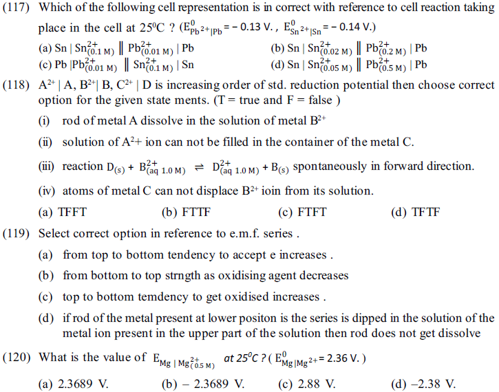 NEET UG Chemistry Redox Reactions and Electrochemistry MCQs-20