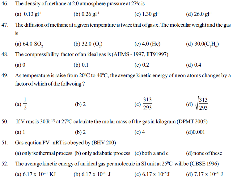 NEET UG Chemistry States of Matter MCQs-11