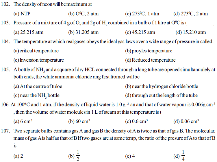 NEET UG Chemistry States of Matter MCQs-21