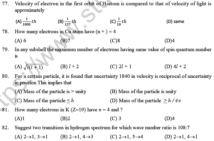 NEET UG Chemistry Structure of Atom MCQs-9