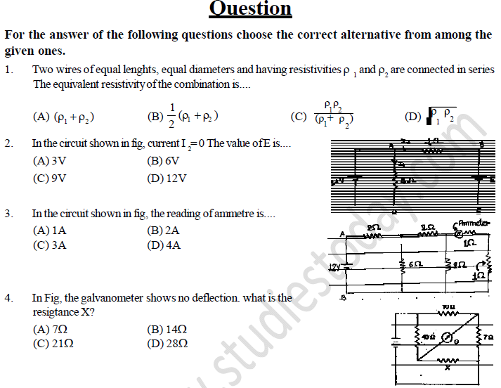 NEET UG Physics Current Electricity MCQs-15