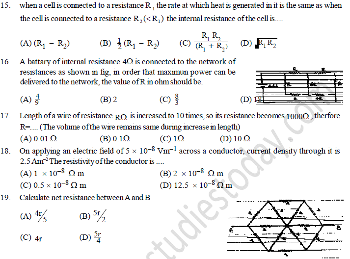NEET UG Physics Current Electricity MCQs-19