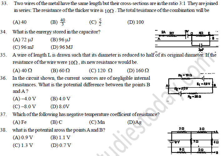 NEET UG Physics Current Electricity MCQs-23