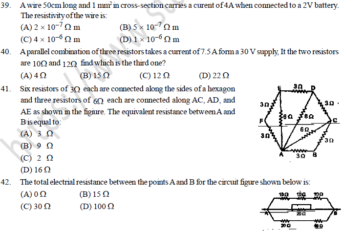 NEET UG Physics Current Electricity MCQs-24