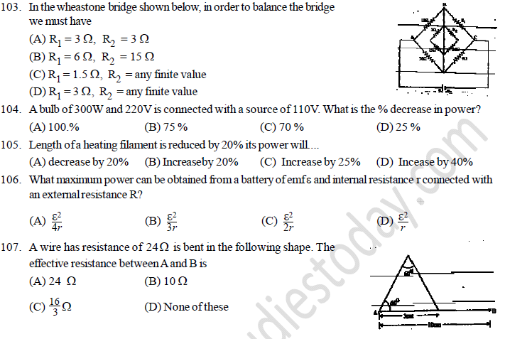 NEET UG Physics Current Electricity MCQs-39