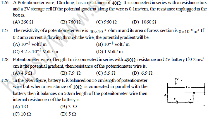 NEET UG Physics Current Electricity MCQs-44
