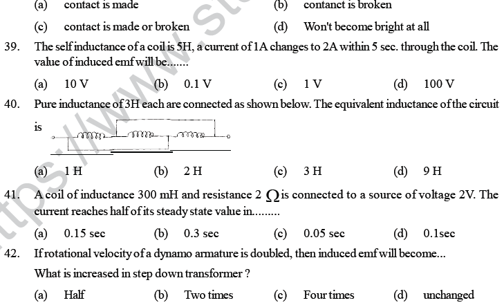 NEET UG Physics Electromagnetic Induction MCQs--8