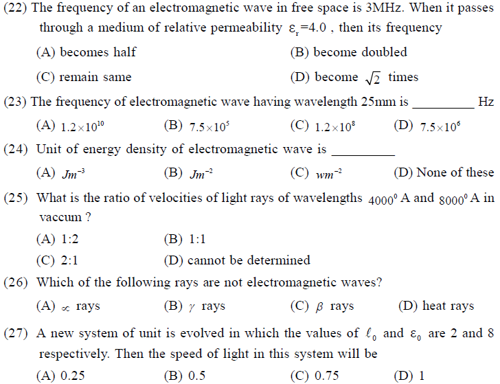 NEET UG Physics Electromagnetic Waves MCQs-2