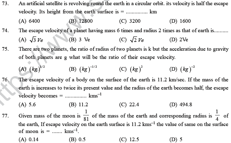 NEET UG Physics Gravitational MCQs-13