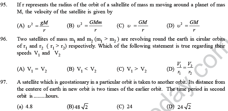 NEET UG Physics Gravitational MCQs-22