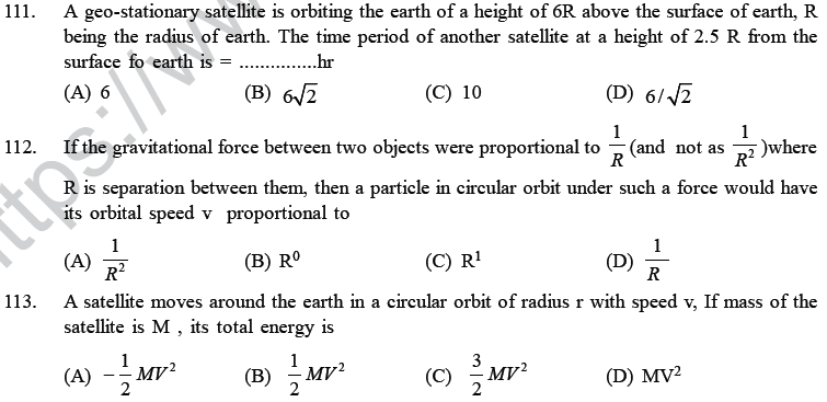 NEET UG Physics Gravitational MCQs-24