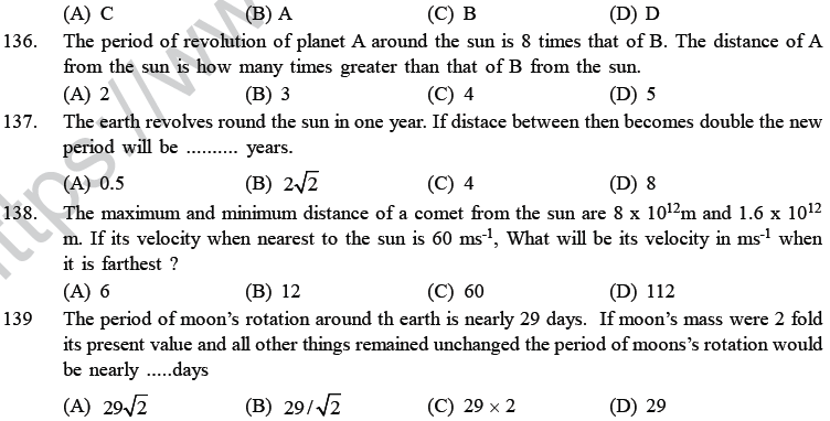 NEET UG Physics Gravitational MCQs-30