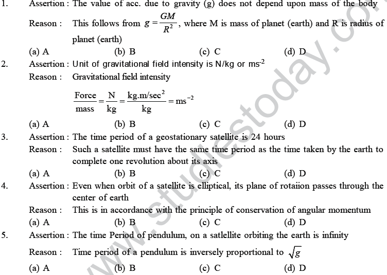 NEET UG Physics Gravitational MCQs-35
