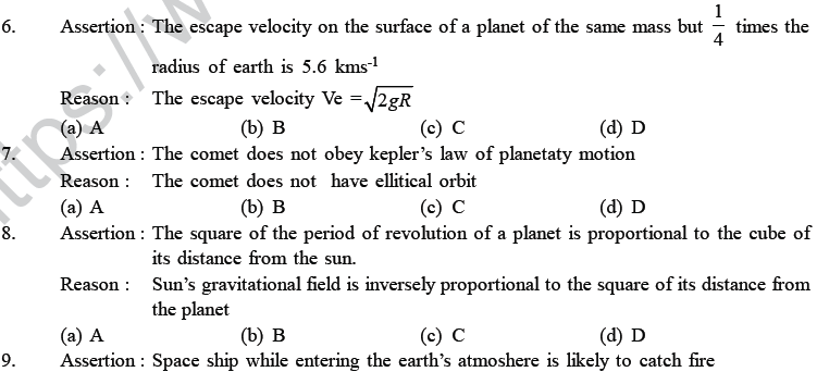 NEET UG Physics Gravitational MCQs-36