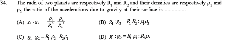 NEET UG Physics Gravitational MCQs-5