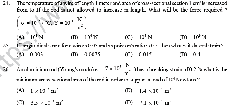 NEET UG Physics Properties of Liquid of Solid MCQs-5