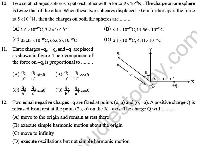 NEET UG Physics Electrostatics MCQs-1