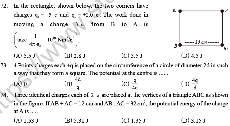 NEET UG Physics Electrostatics MCQs-20