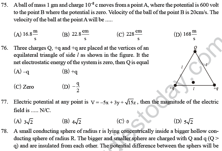 NEET UG Physics Electrostatics MCQs-21