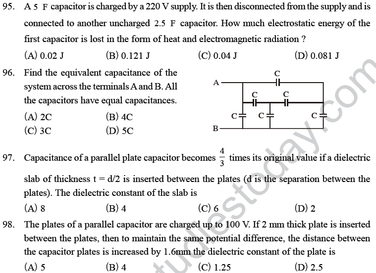 NEET UG Physics Electrostatics MCQs-27
