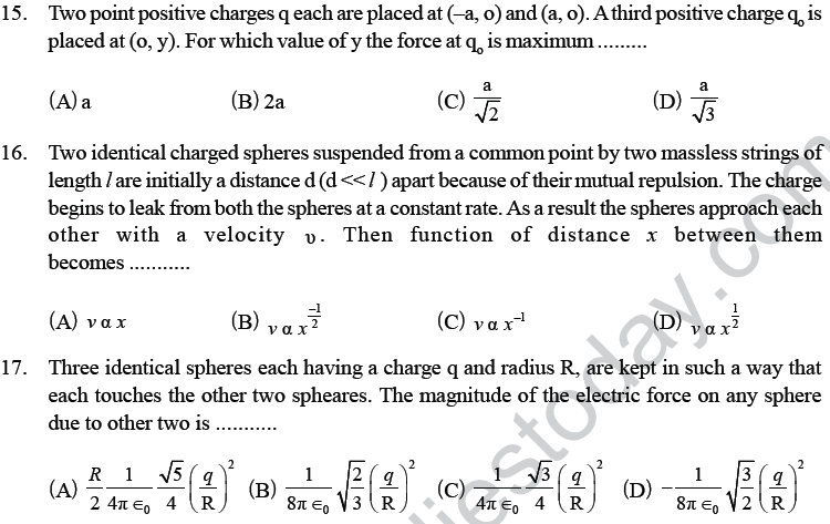 NEET UG Physics Electrostatics MCQs-3