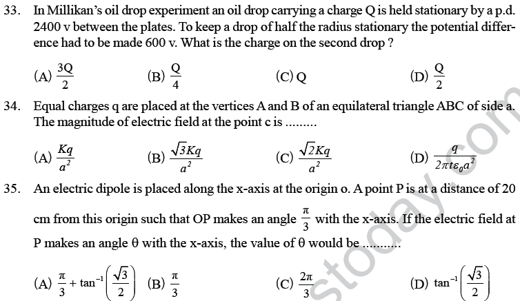 NEET UG Physics Electrostatics MCQs-9