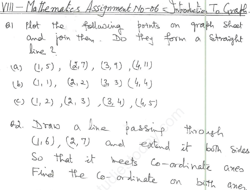 CBSE Class 8 Introduction to Graphs Assignment 9