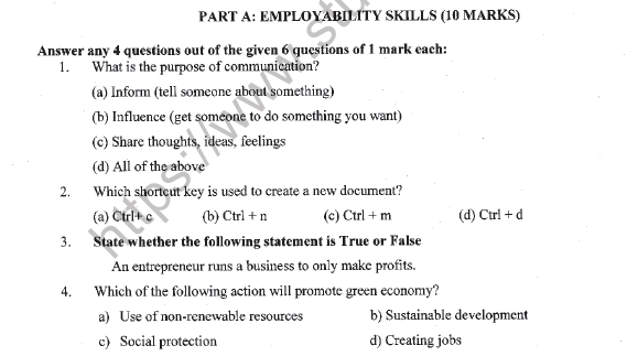 CBSE Class 12 Business Administration Sample Paper 2021 Set A Solved 1