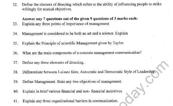 CBSE Class 12 Business Administration Sample Paper 2021 Set A Solved 6