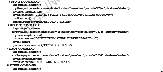 CBSE Class 12 Computer Science Interface Python with an SQL database Notes 3