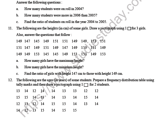 CBSE Class 6 Maths Data Handling Question Bank 5