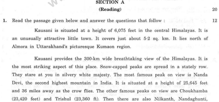 Class_10_English_Question_Paper