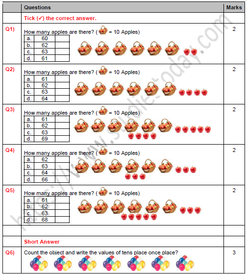 CBSE Class 1 Maths Numbers Worksheet Set D